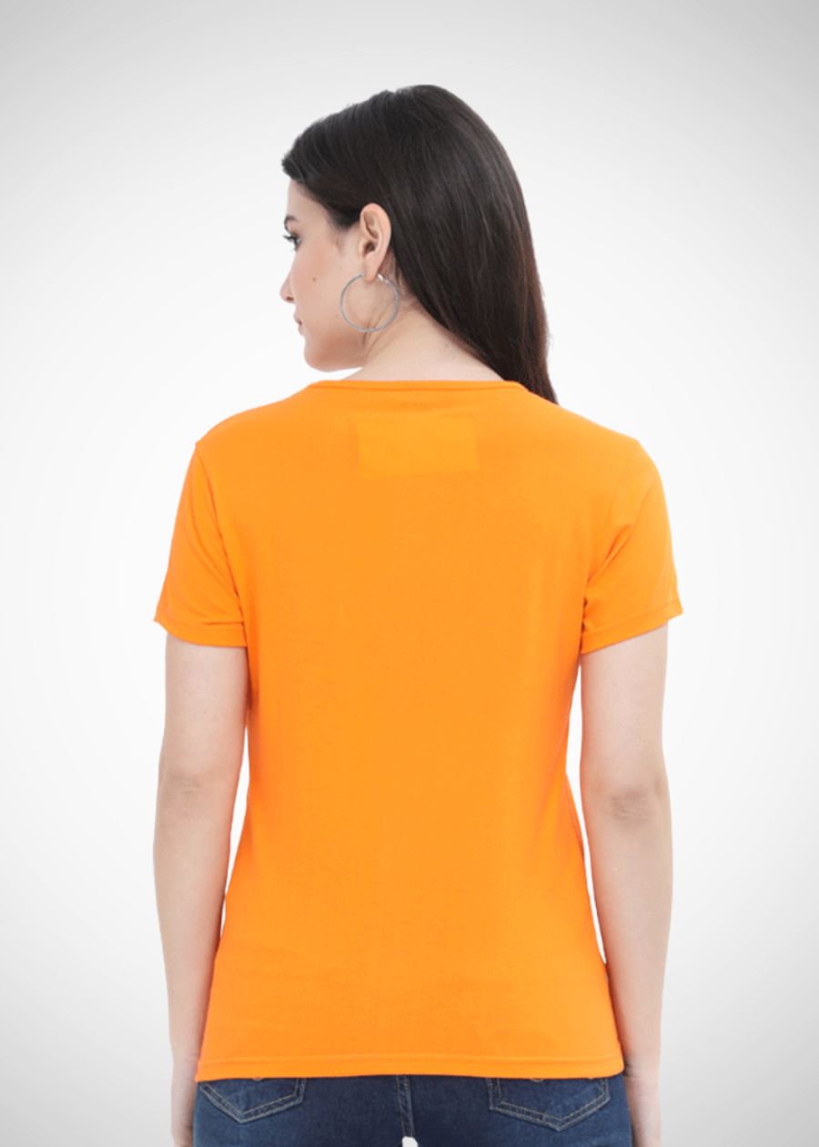 Women's Plain Half Sleeve T-Shirt - Orange