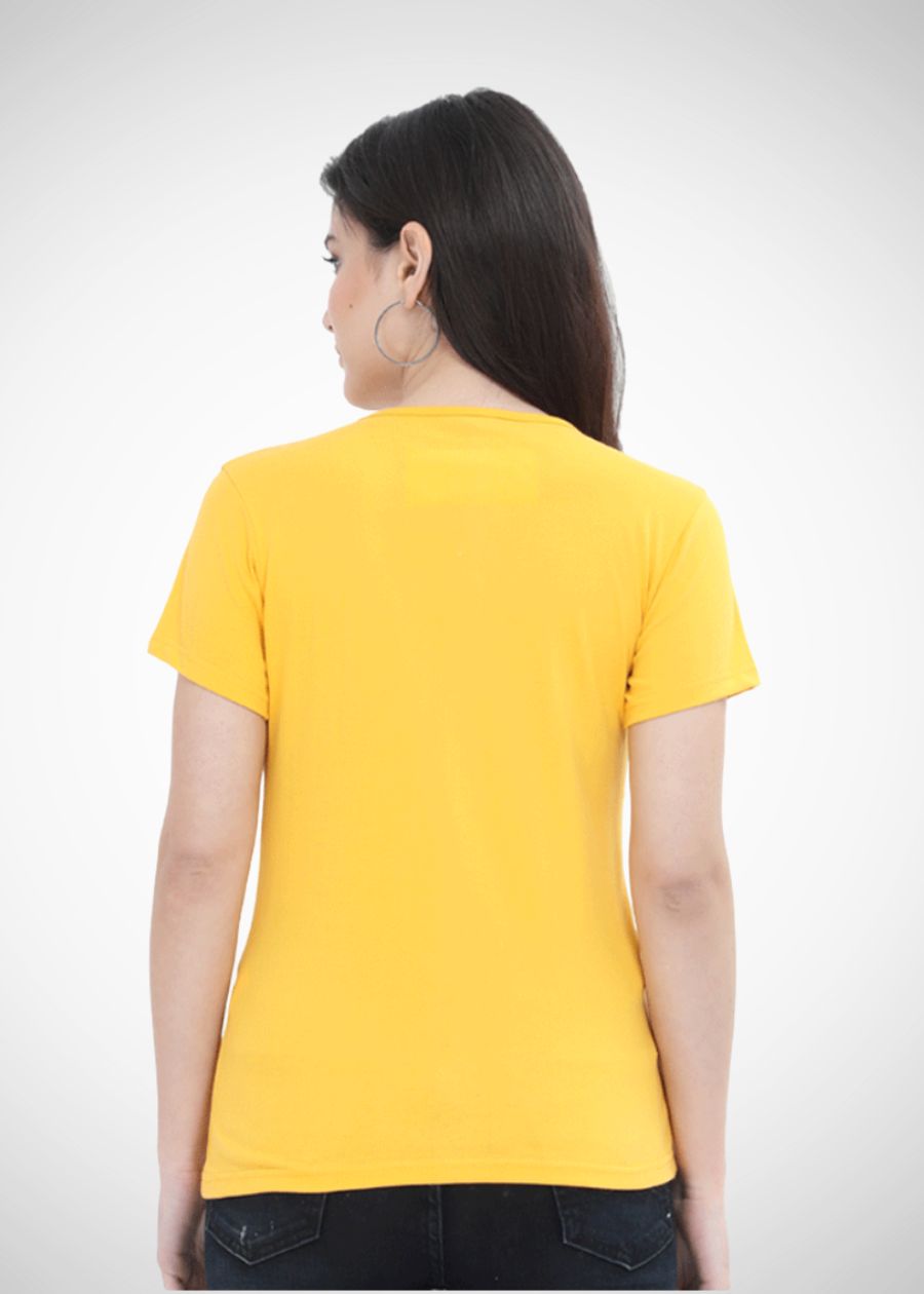 Women's Plain Half Sleeve T-Shirt - Golden Yellow