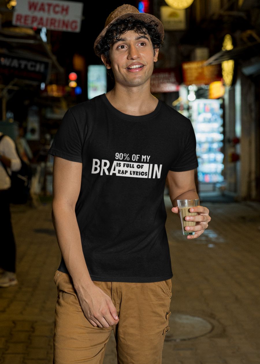 90% Rap Lyrics Men Typography Printed T-Shirt