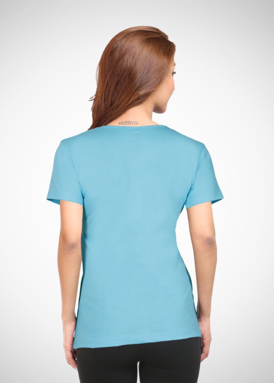 Women's Plain Half Sleeve T-Shirt - Sky Blue