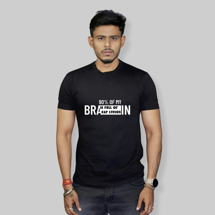 90% Rap Lyrics Men Typography Printed T-Shirt