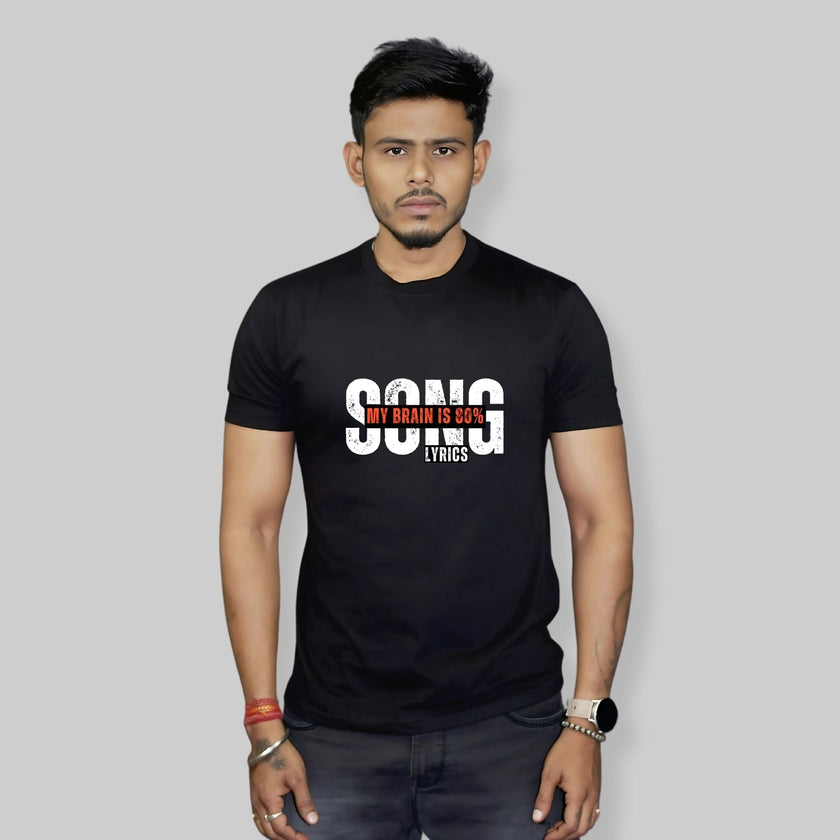 Music on My Mind Men Typography Printed T-Shirt