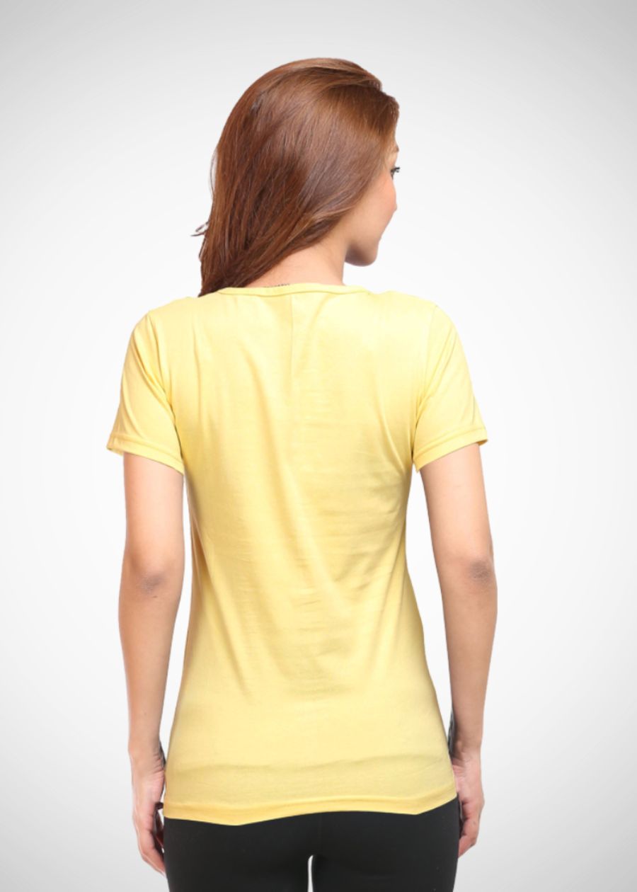Women's Plain Half Sleeve T-Shirt - Yellow
