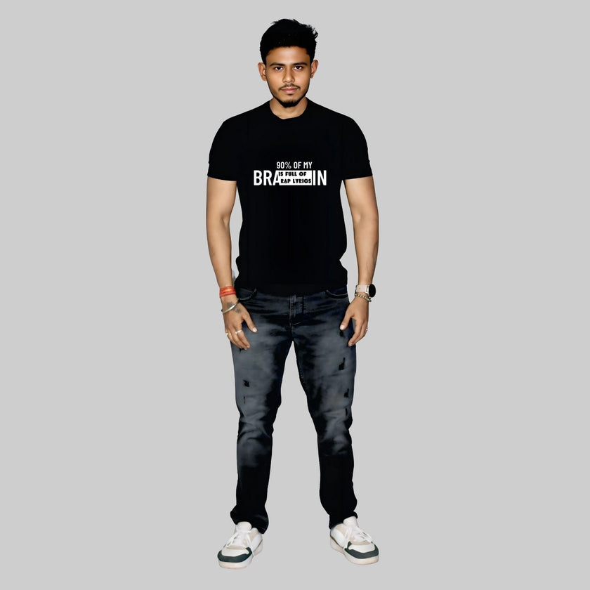 90% Rap Lyrics Men Typography Printed T-Shirt
