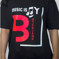 Music Is My Boyfriend Typography Printed T-Shirt