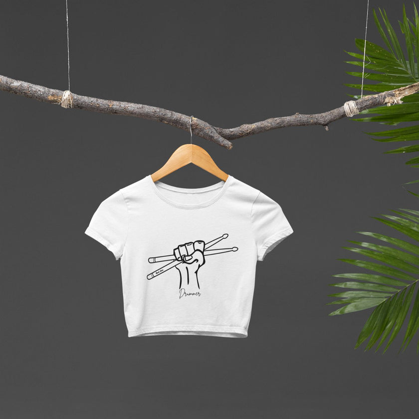 Drummer Women Graphic Printed Crop Top