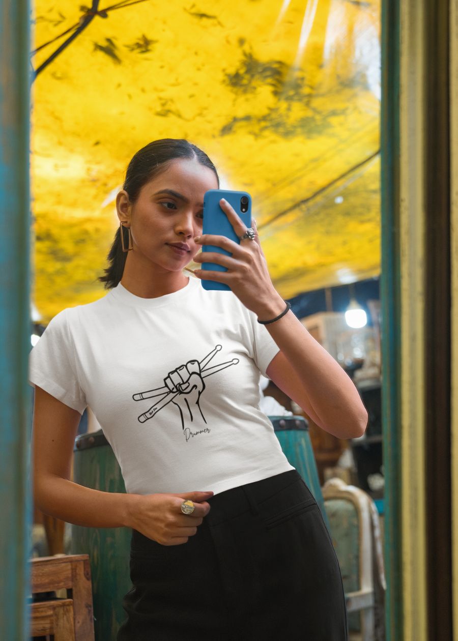Drummer Women Graphic Printed Crop Top
