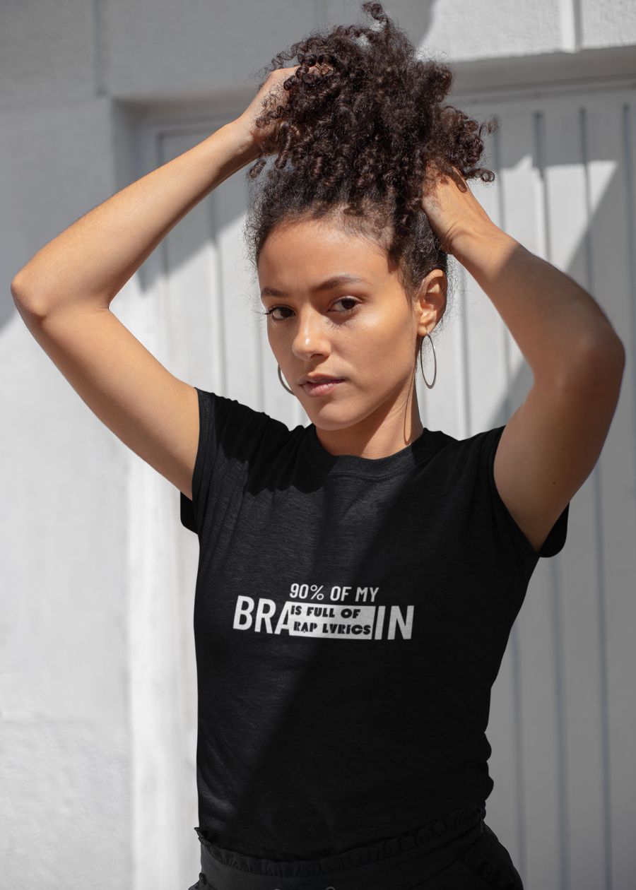 90% Rap Lyrics Unisex Typography Printed T-Shirt